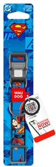 Нашийник для собак нейлоновий WAUDOG Nylon з QR паспортом, малюнок "Сила Супермена", пластиковий фастекс, L, Ш 25 мм, Д 33-49 см (282-1079collar)