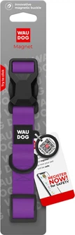Нашийник для собак водостійкий WAUDOG Magnet з QR паспортом, магнітна пряжка-фастекс, L, Ширина 25 мм, Довжина 34-49 см Фіолетовий (27969collar)