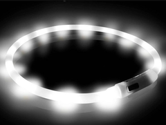 EcoToys Нашийник для собак LED світиться білий 70 см 6640