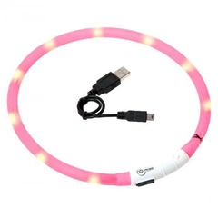 EcoToys Нашийник для собак LED рожевий, що світиться 50 см 6654