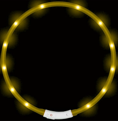 EcoToys Нашийник для собак LED жовтий, що світиться 70 см 6637