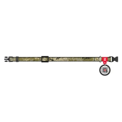 Нашийник для котів та дрібних порід собак нейлоновий WAUDOG Nylon з QR-паспортом, малюнок "Мілітарі", пластиковий фастекс, XS, 20-30 см 10 мм (278-4026)