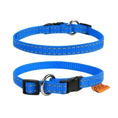 Collar Нашийник Dog Extreme з нейлону регульований для котів і собак дрібних порід, розмір XS, 20-30 см, 10 мм, блакитний (42842)