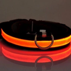 Ukc Нашийник з підсвіткою світлодіодний USB нейлоновий для собак S 45 см Помаранчевий