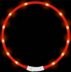 EcoToys Нашийник для собак LED червоний що світиться 50 см 6647