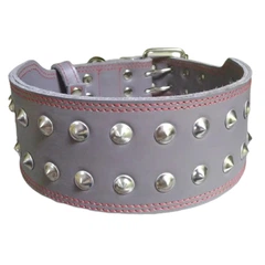 Нашийник для собаки шкіряний з шипами Lockdog, Д 52-62 см, Ш 6 см (ld093_XL)