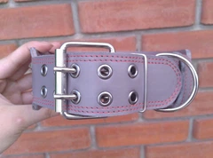 Нашийник для собаки шкіряний з шипами Lockdog, Д 41-51 см, Ш 6 см (ld093_L)