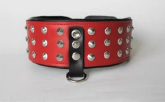 Нашийник для собаки шкіряний з шипами Lockdog, Д 52-62 см, Ш 7 см (ld075_XL)