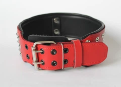 Нашийник для собаки шкіряний з шипами Lockdog, Д 52-62 см, Ш 7 см (ld075_XL)