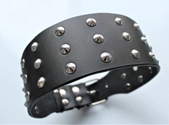 Нашийник для собаки шкіряний з шипами Lockdog, Д 52-62 см, Ш-6 см (ld064_XL)