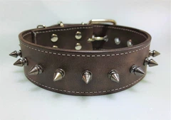 Нашийник для собаки шкіряний з шипами Lockdog, Д 52-62 см, Ш 3 см (ld104_XL)