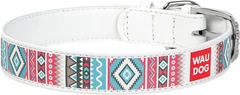 Нашийник для собак шкіряний Collar WAUDOG Design з QR паспортом, малюнок "Етно", L, Ш 25 мм, Дов 38-49 см (377615)