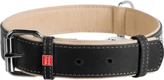 Нашийник для собак шкіряний Collar WAUDOG Soft з QR паспортом, металічні прикраси, L, Ш 35 мм, Дов 57-71 см (7225)