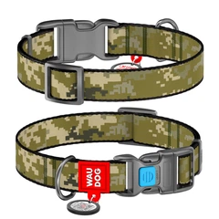 Амуніція Collar WAUDOG Nylon «Мілітарі» Нашийник для собак нейлоновий з QR паспортом, пластиковий фастекс M (z281-4026)