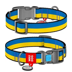 Амуніція Collar WAUDOG Nylon Нашийник "Colors of freedom" для собак, пластиковий фастекс L (z4503-4020)