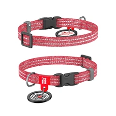 Ошейник для котів COLLAR WOUDOG Світловідбиваючий ХS - червоний
