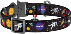 Нашийник для собак нейлоновий WAUDOG Nylon з QR паспортом малюнок "NASA" металічна пряжка-фастекс Ш 20 мм Дов 28-40 см (5120Collar)
