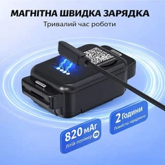 GPS трекер для собак і котів Tize mini 820 mAh 4G водонепроникний GPS маячок з геозоною black