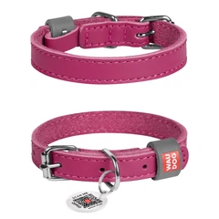 Без бренда Нашийник для собак шкіряний WAUDOG Classic, Ш 12 мм, Дл 21-29 см рожевий