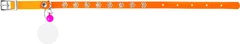 Нашийник Collar WAUCAT GLAMOUR з гумкою, клейовими стразами "Квіточка" Для котів (ширина 9 мм, Довжина 22-30 см) Помаранчевий (32554Collar)