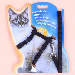 Шлейка з повідцем для цуценят 1 метр Pet Style Чорна