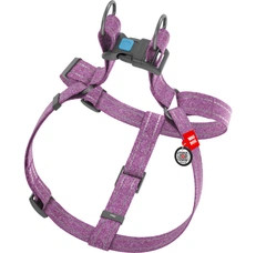 Шлея для собак Collar WAUDOG Re-cotton з QR-паспортом, з відновленої бавовни, світловідбивна, пластиковий фастекс, L, Ш 25 мм, Д 60-90 см, фіолетовий (03339)