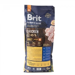 Brit Premium Корм сухий 15 кг для Дорослих собак Середніх порід Вагою 10-25 кг з Куркою Premium Dog Adult M Brit
