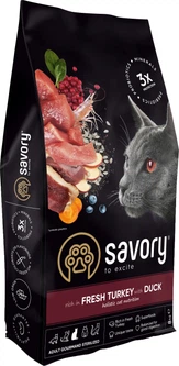 Savory Корм з качка індичка для дорослих котів