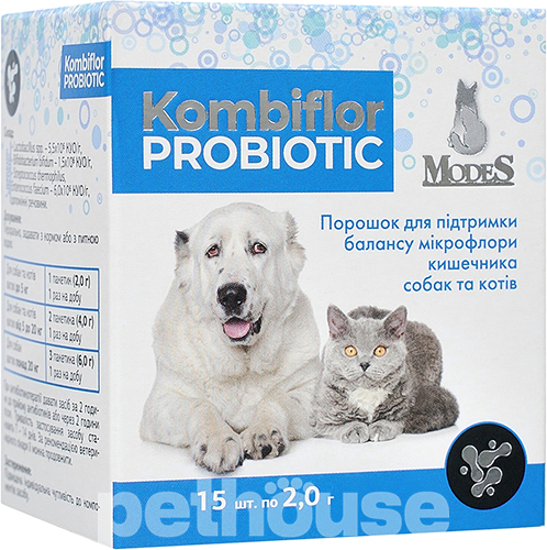 Modes Kombiflor Probiotic Порошок для підтримання балансу мікрофлори кишечника собак та котів