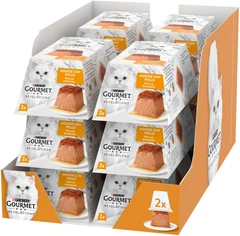 Упаковка вологого корму для котів Purina Gourmet Revelations мус з підливою, з куркою 12 шт по 2 х 57 г (7613287070098)