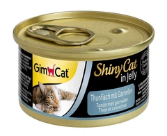 GimCat Вологий корм (шматочки в желе) з риба тунець креветки для котів