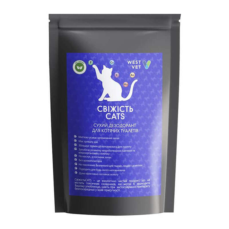 West Vet - Сухий дезодорант Свіжість Cats для котячих туалетів
