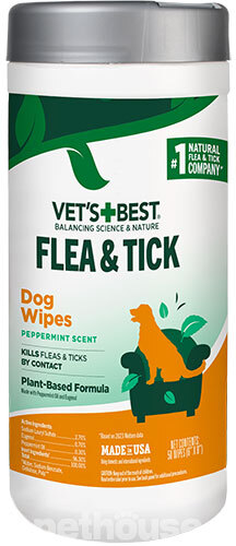Vet's Best Flea Tick Wipes Вологі серветки від комах для котів та собак