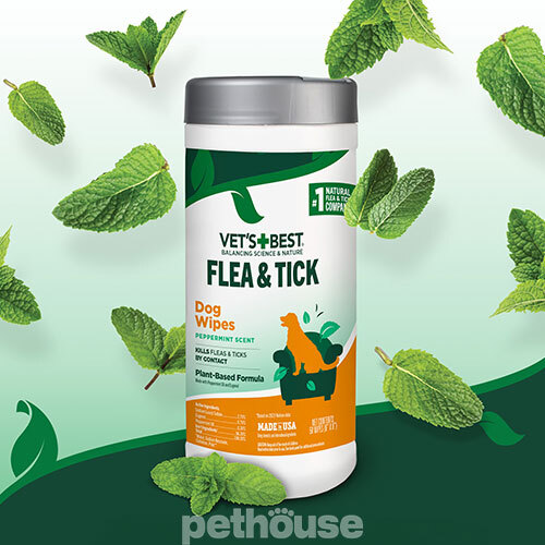 Vet's Best Flea Tick Wipes Вологі серветки від комах для котів та собак