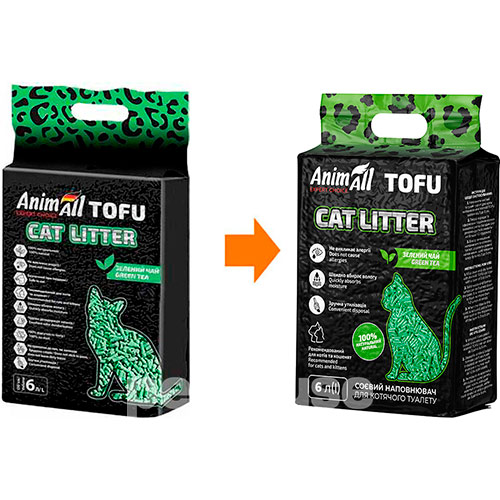 AnimAll Tofu Наповнювач соєвий, з ароматом зеленого чаю