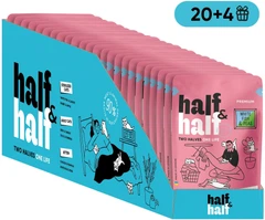 Упаковка вологого корму Half&Half для кошенят шматочки з білою рибою та горохом у желе 85 г х 24 шт (2700000065761)