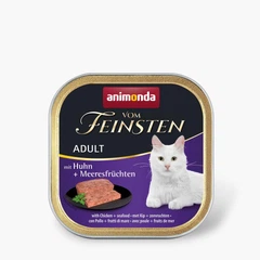 Упаковка вологого корму для котів Animonda Vom Feinsten Adult with Chicken + Seafood для котів з куркою та морепродуктами 100 г х 6 шт (2700000032077)