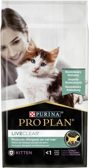 Сухий повнораціонний корм для кошенят Purina Pro Plan LiveClear для зменшення алергенів на шерсті з індичкою 1.4 кг (7613287232526)