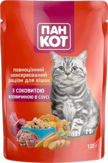 Пан Кіт Вологий корм (шматочки в соусі) для котів