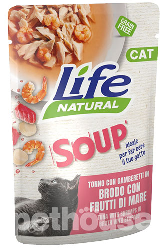 LifeCat Soup Тунець з креветкою в бульйоні зі смаком морепродуктів для котів