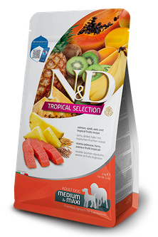 Farmina N&D Tropical Selection Salmon Medium&Maxi Низькозерновий корм для собак середніх і великих порід з лососем і фруктами 10кг