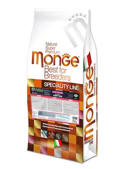 Сухий низькозерновий корм Monge Dog Bwild Low Grain Puppy & Junior для цуценят усіх порід з олениною, 15 кг