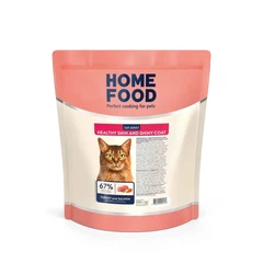 Повнораціонний корм для дорослих котів Супер-Преміум Home Food Cat Adult Здорова шкіра та блиск шерсті «Індічка та лосось» 0.2 кг
