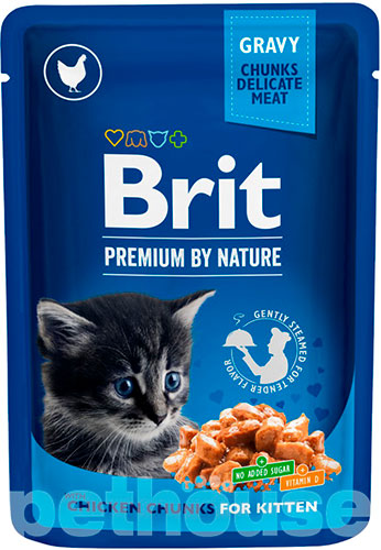 Brit Premium Шматочки з куркою для кошенят
