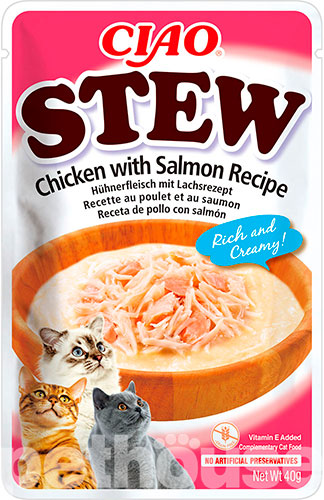 Inaba CIAO Stew Рагу з тушкованою куркою та лососем для котів