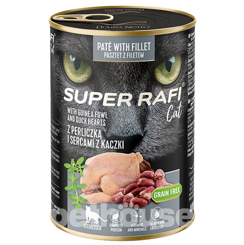 Dolina Noteci Super Rafi Sterilized Cat Cans Adult Cesara with Duck Hearts