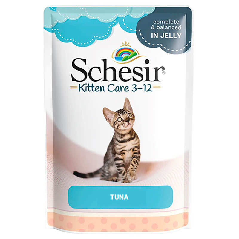 Schesir Вологий корм (шматочки в желе) з тунцем для кошенят