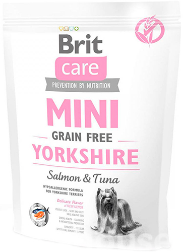 Brit Care Mini Grain Free Yorkshire - Сухий беззерновий корм з лососем і тунцем для собак породи йоркширський тер'єр