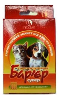 Продукт Препарат Бар'єр-супер інсектоакарицидні від для котів