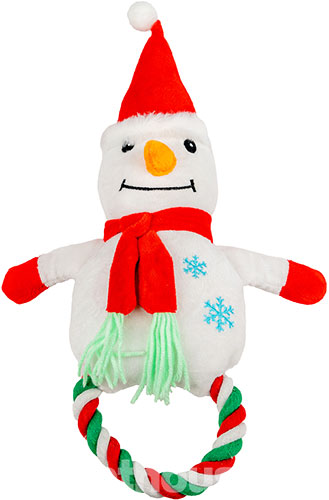 Christmas Toys Іграшка "Сніговик" з кільцем із канату для собак